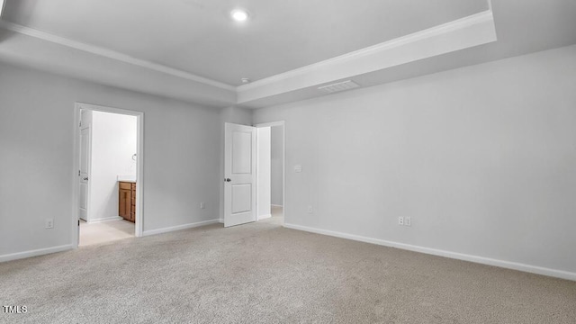 7521 Percussion Dr, Apex, NC 27539 - spare room featuring a raised ceiling, light carpet, and recessed lighting