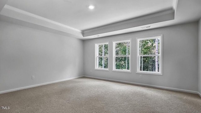 7521 Percussion Dr, Apex, NC 27539 - carpeted empty room with a tray ceiling and recessed lighting
