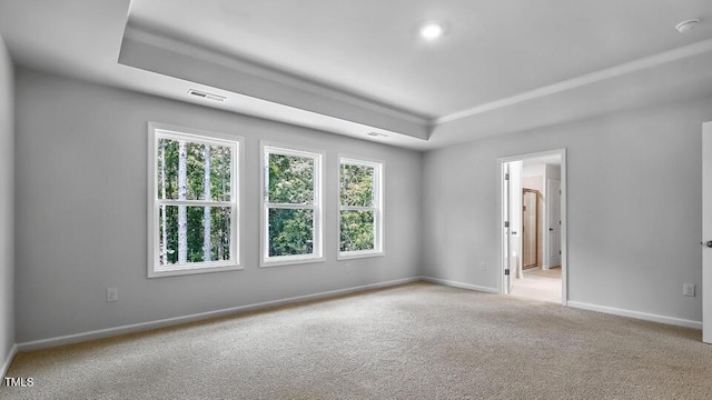 7521 Percussion Dr, Apex, NC 27539 - empty room with a raised ceiling, light colored carpet, and a smoke detector