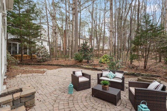 view of patio with an outdoor hangout area