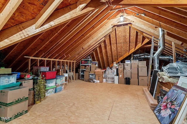 view of unfinished attic