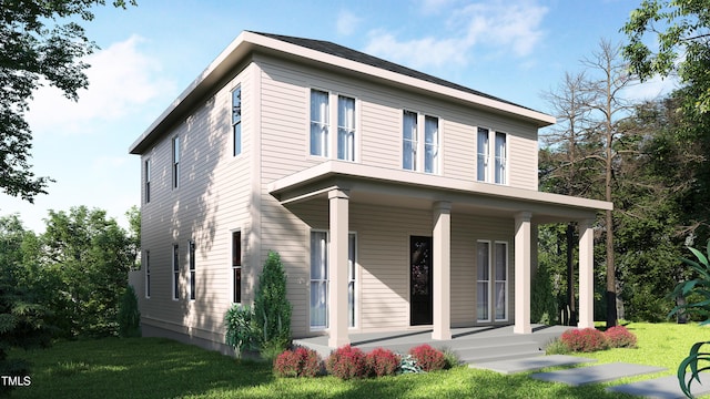 203 E Winmore Ave, Chapel Hill, NC 27516 - view of front of property with covered porch and a front lawn
