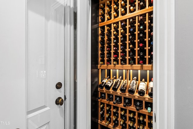 view of wine cellar