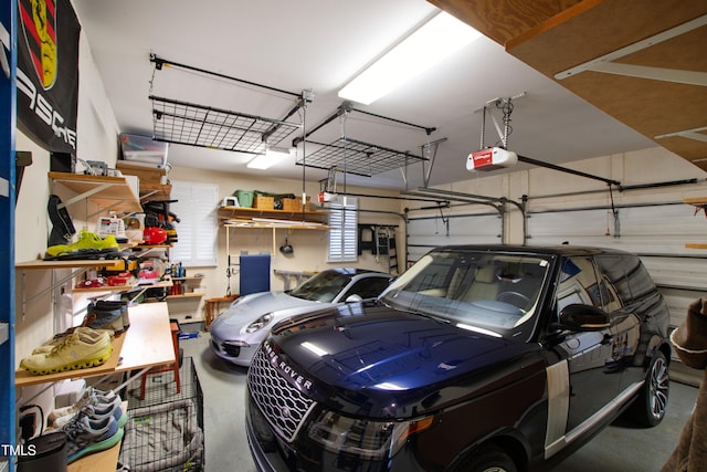 garage featuring a garage door opener