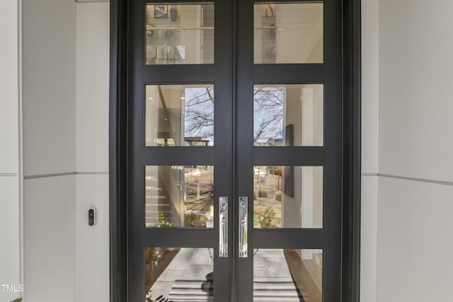 view of exterior entry with french doors