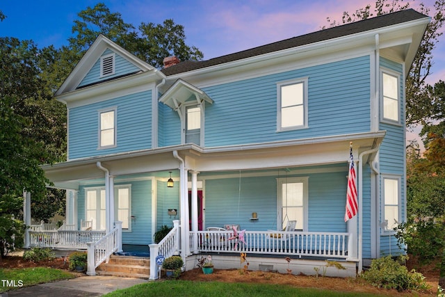 view of front of home featuring a porch