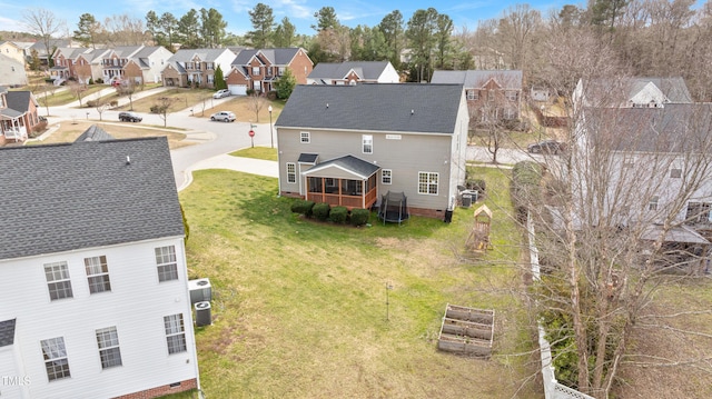 bird's eye view with a residential view