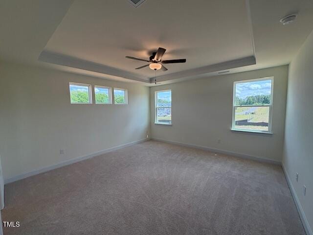190 Sage Ln Unit 015, Four Oaks, NC 27524 - unfurnished room featuring a raised ceiling, ceiling fan, baseboards, and light colored carpet
