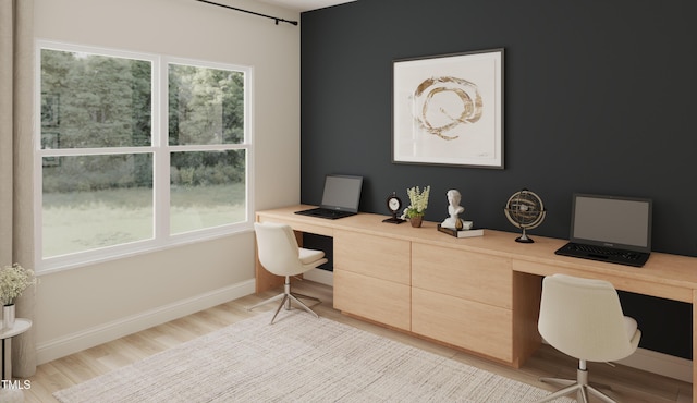 167 S Harvest Ridge Way Unit 223, Wilsons Mills, NC 27520 - office space featuring built in desk, light wood finished floors, and baseboards