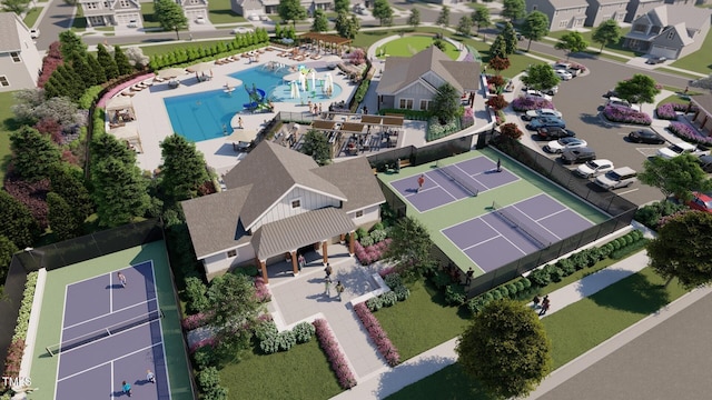 167 S Harvest Ridge Way Unit 223, Wilsons Mills, NC 27520 - aerial view of residential area with a pool
