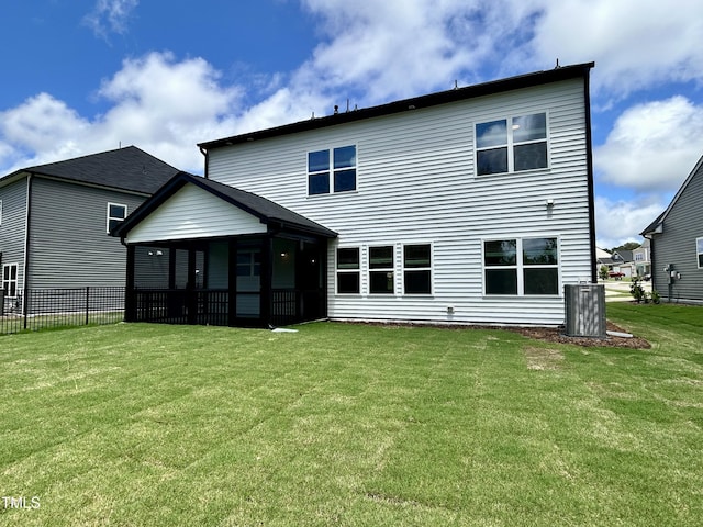 167 S Harvest Ridge Way Unit 223, Wilsons Mills, NC 27520 - rear view of property featuring central air condition unit and a sunroom