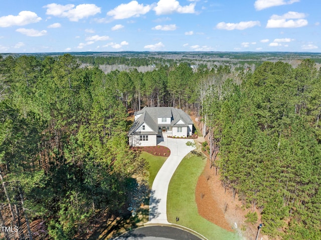 56 Mist Wood Ct, Pittsboro, NC 27312 - bird's eye view with a forest view