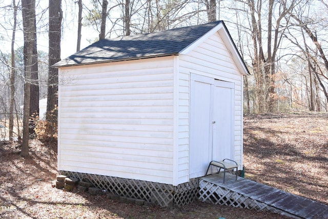 view of shed