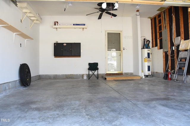 garage featuring electric water heater