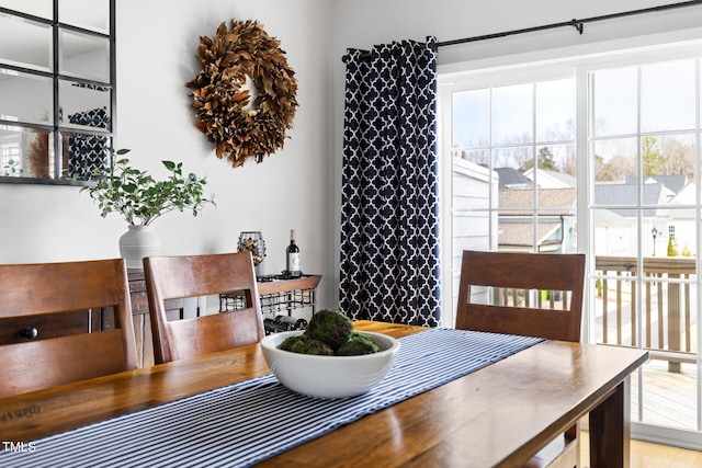 view of dining room