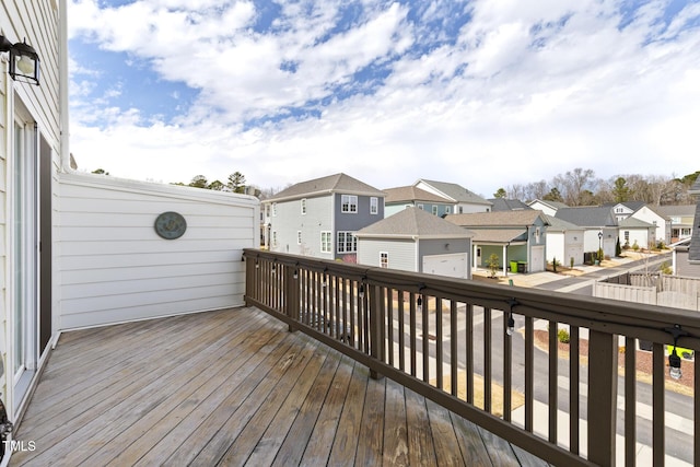 deck featuring a residential view