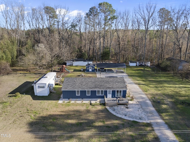 352 Leonard Rd, Louisburg, NC 27549 - bird's eye view with a wooded view