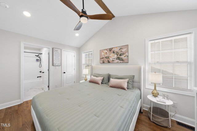 352 Leonard Rd, Louisburg, NC 27549 - bedroom with lofted ceiling, recessed lighting, wood finished floors, and baseboards