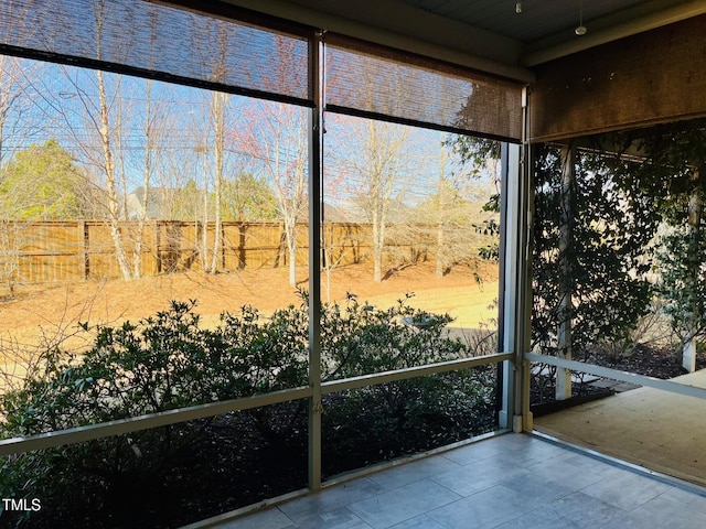 view of unfurnished sunroom