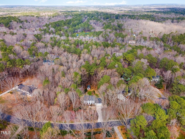 bird's eye view with a view of trees