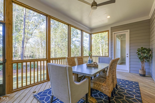 25 Blackhorn Ct, Pittsboro, NC 27312 - sunroom featuring a ceiling fan and a healthy amount of sunlight