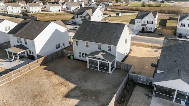 aerial view with a residential view