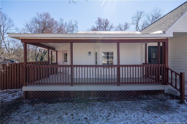 exterior space with covered porch