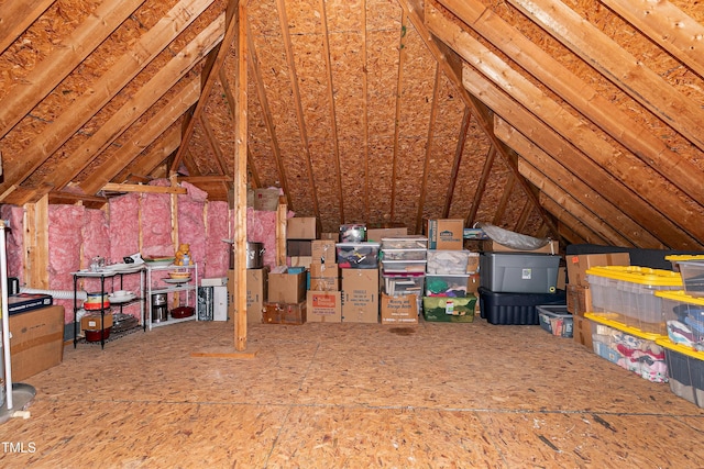 view of unfinished attic