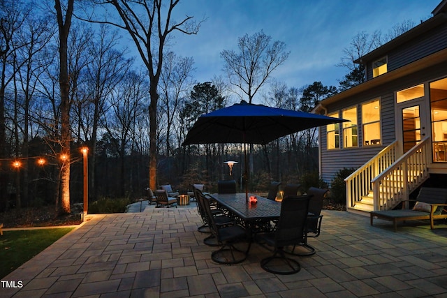 view of patio featuring outdoor dining area