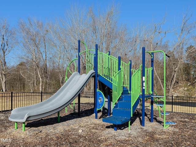 community play area with fence