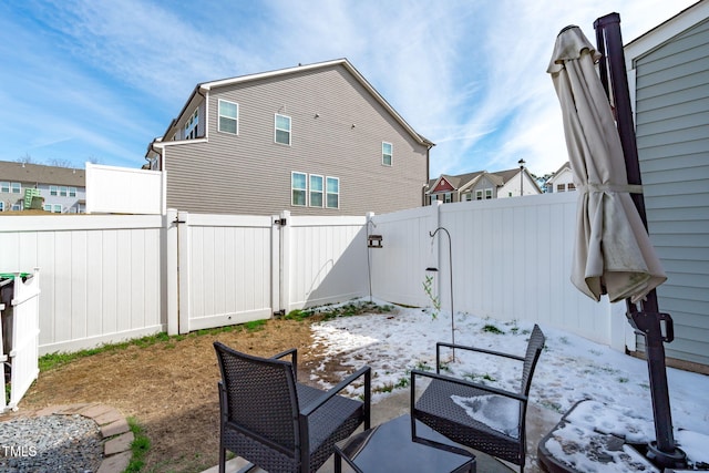 view of patio featuring a fenced backyard