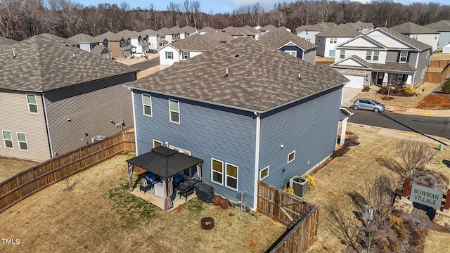 aerial view with a residential view