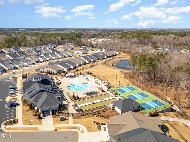 aerial view featuring a residential view