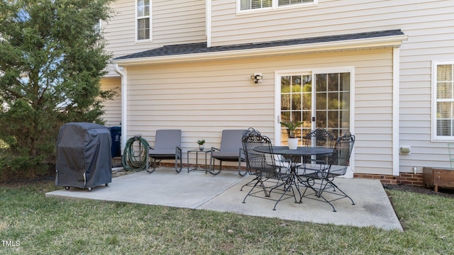 view of patio / terrace with a grill