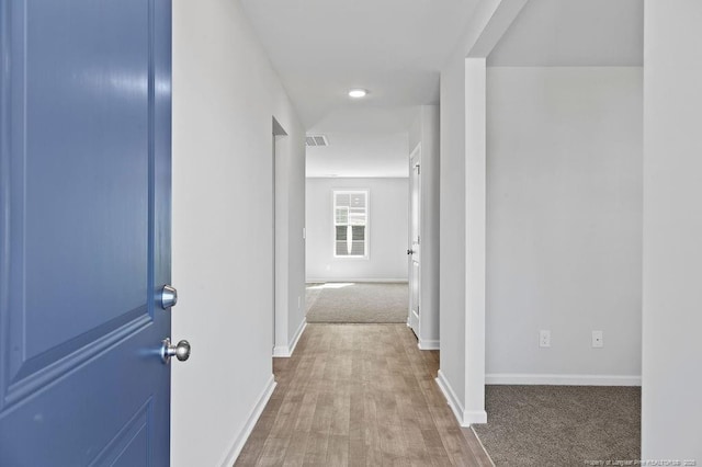 814 Tori Dr, Spring Lake, NC 28390 - corridor with baseboards, carpet flooring, and recessed lighting