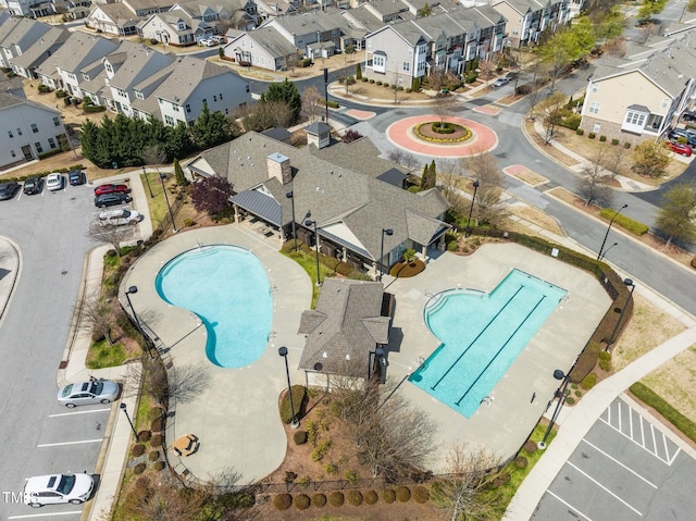 aerial view featuring a residential view