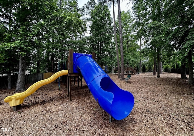 community play area with fence