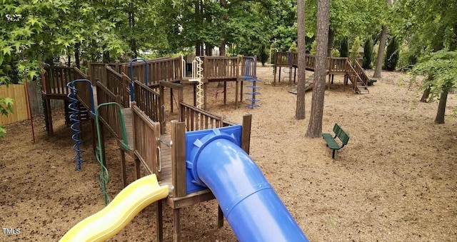 view of play area featuring fence