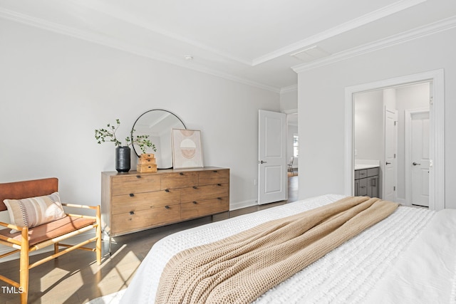 bedroom featuring baseboards and ornamental molding