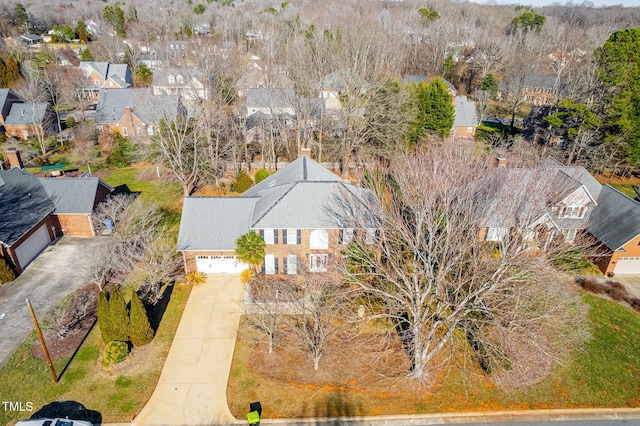 aerial view featuring a residential view