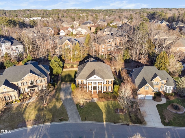 aerial view with a residential view