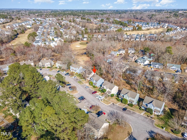 birds eye view of property with a residential view