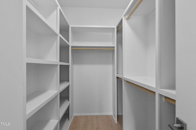 walk in closet featuring light wood-style floors