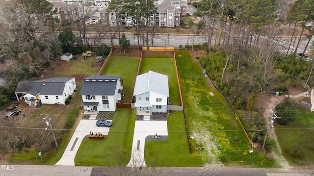 aerial view with a residential view