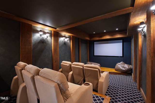 view of carpeted cinema room