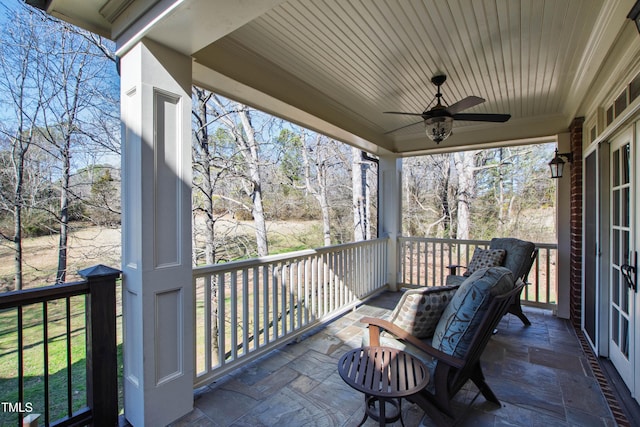 view of patio with ceiling fan