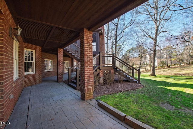 view of patio / terrace with stairs