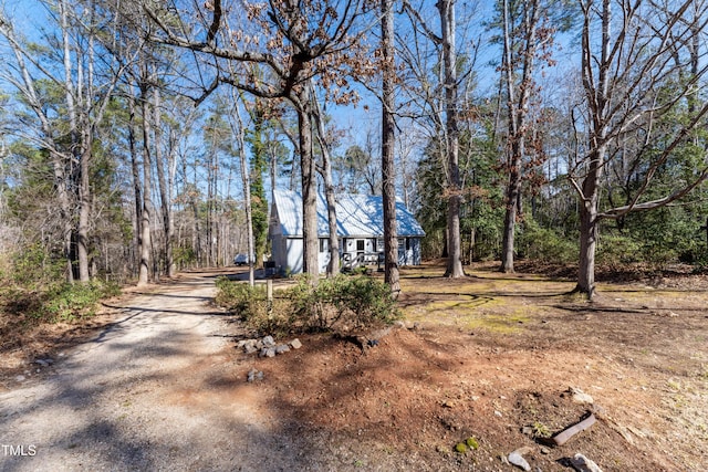 view of yard featuring a view of trees