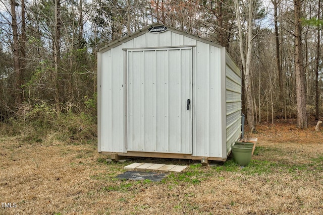 view of shed