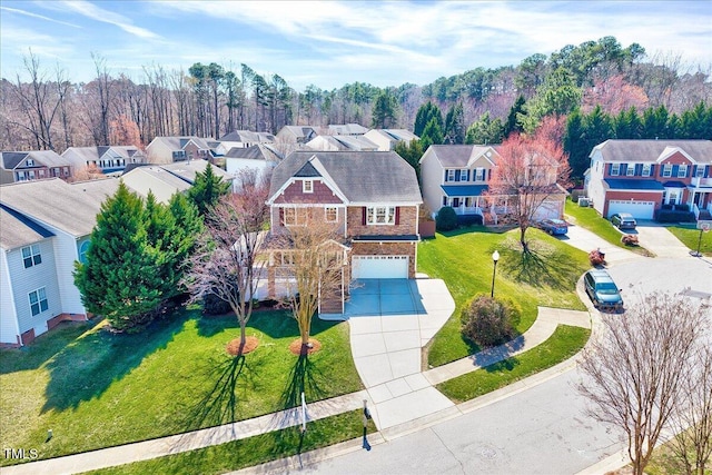 aerial view featuring a residential view